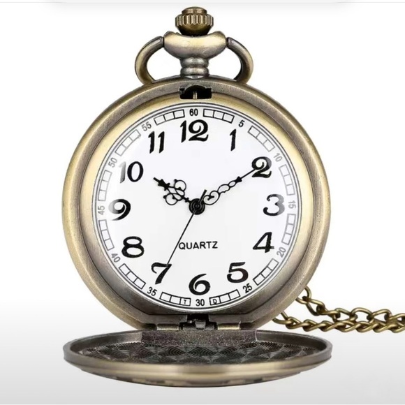 Farmer Bronze Pocket Watch Chained Pendant Retro Quartz Analog Gift Pouch - Picture 2 of 16